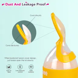 baybee BPA Free Silicone Squeezy Food Feeder Bottle with Spoon for Baby 3+ Months- Silicone image 2