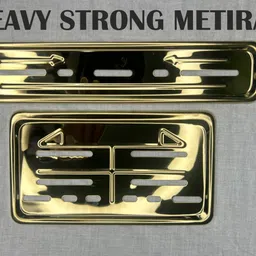 b.k accessories NUMBER PLATE FRAME METAL GOLD UNIVERSAL FOR BIKE SCOOTY, SCOOTER Bike Number Plate image 3