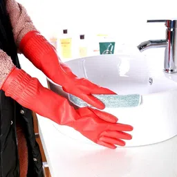 asmo Latex Rubber Hand Gloves For Kitchen Dish Washing Cleaning Gloves Wet and Dry Glove Set-picture-28