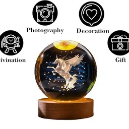 debrifo Night Light 3D Crystal Ball Night Lamp image 3