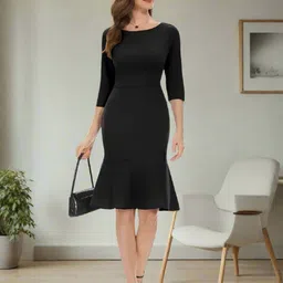 shyam sundari Women Bodycon Black Above Knee/Mid Thigh Length Dress image 1