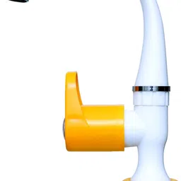aerowell 1 PVC ROYAL YELLOW SWAN NECK TAP WITH FOAM FLOW FOR BATHROOM WASH BASINS Pack Of 1 Pillar Tap Faucet image 2