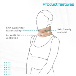 excliq Cervical Collar With Chin Support, Neck Support for Stability Neck Support image 2