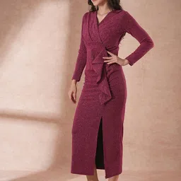 globus Women Bodycon Pink Maxi/Full Length Dress image 3