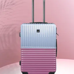 Nasher Miles Rose Gold-Toned & Silver-Toned Colourblocked Istanbul Hard-Sided Medium Trolley Suitcase-picture-20