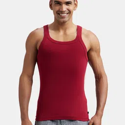 Jockey Men Cotton Rib Square Neckline Gym Vest-image-81