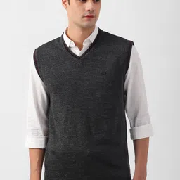 Peter England Casuals V-neck Acrylic Sweater Vest-picture-16