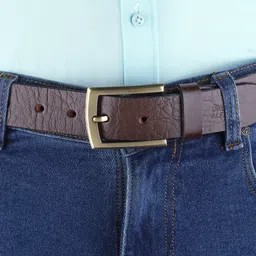 metronaut Men Casual, Evening, Formal, Party Brown Genuine Leather Belt image 4