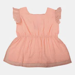 V-Mart Girls Flutter Sleeves Cotton Cinched Waist Top image 2