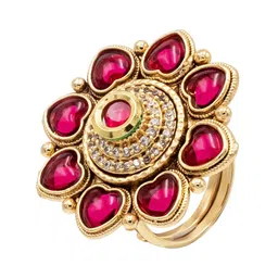 Shining Jewel - By Shivansh Women Gold-Plated Cubic Zirconia Adjustable Ring image 1