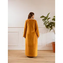 FEATHERS CLOSET Mustard Super Soft Maxi Dress And Shrug (Set of 2) image 4