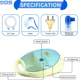 Bos Medicare Surgical Piston Compressor Nebulizer with Complete Nebulizer Kit & Child and Adult Masks Nebulizer image 4