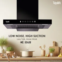uplift Aurum 60 Motion Sensor Smart Auto Clean Wall Mounted Black 1350 CMH Chimney image 5