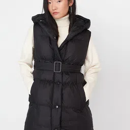 Trendyol Women Black Longline Padded Jacket-picture-19