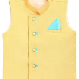 Aj DEZInES Boys Yellow Solid Nehru Jackets-image-55
