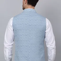 Cantabil Men Self Design Woven Nehru Jacket image 3