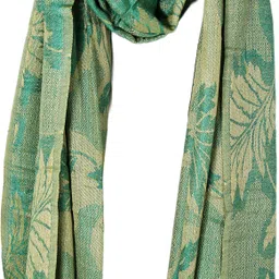 glimmerx Embellished, Woven, Self Design, Floral Print Viscose Women Light Green Fancy Scarf, Stole, Scarf, Bluetooth Scarf-picture-16