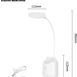shopogenix Led Desk Table Lamp Touch Control with Adjustable Gooseneck with Pen Holder-L146 Study Lamp image 3