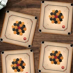 ARTBUG Beige & Black 4 Pieces Printed Wooden Coasters-picture-11