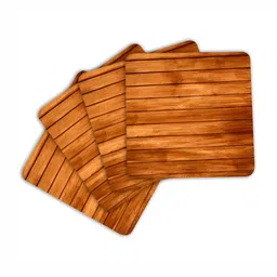 ARTBUG Brown 4 Pieces Abstract Printed Square Wooden Coasters image 4