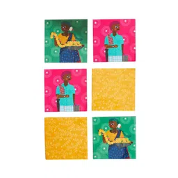 Chumbak Madhubani Yellow 6-Pieces Folk Funk Coasters image 5