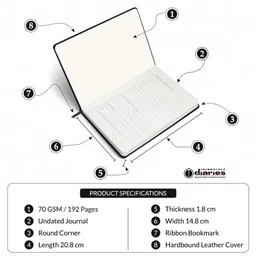 jhingalala Leather Notebook Diary with Elastic Lock I Executive Notebook Journal Diary A5 Diary Ruled 192 Pages image 5