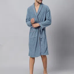 lacylook Blue Free Size Bath Robe image 1
