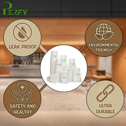 perfy Paper Biodegradable Paper Cups 120ml – Eco-Friendly Disposable Hot Cups, White Pack-25 image 3
