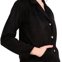 oyesmarty Women Solid Single Breasted Casual Blazer image 3