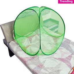 shreenathji jewellers Polyester Kids Washable Tent Baby Mosquito Net Washable Polyester Foldable for Green Color Mosquito Net image 3