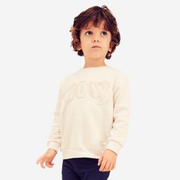 domyos Kids' Sweatshirt Basic - Beige with Motifs-picture-8
