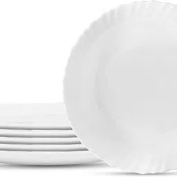 unicon Diva Opalware Plain Glass Classique Collection Full Plate Set, 10-inch Dinner Plate-picture-20