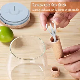 finifab Self Stirring Electric Automatic Mixing Coffee Cup With Lid for Various Purposes Glass Coffee Mug image 4