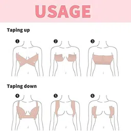 belionera Women Boob Breast Lift Cotton Tape With 10 Nipple Pasties Nursing Breast Pad image 4