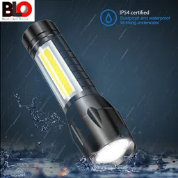 bright light onlite Portable Aluminum COB Tactical Torch Waterproof LED USB Rechargeable Torch image 2