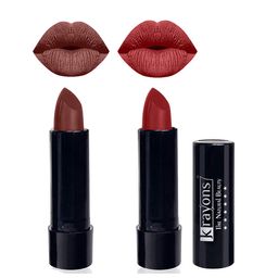 krayons The Natural Beauty Set Of 2 Matte Lipsticks - Brick Tone 156 & Signal Red 196-picture-13