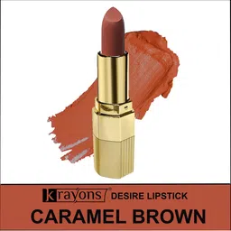 krayons Set of 2 Desire Matte Lipstick 3.5 g each - Caramel Brown 301 & Scarlet Red 303 image 3