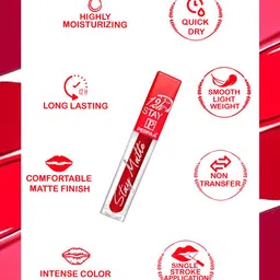 PERPAA Set of 4 Stay Matte Waterproof & Long Lasting Velvety Mini Lipstick - 2.5 ml each image 3