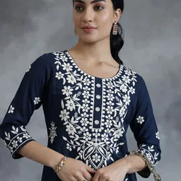 libas Women Embroidered Viscose Rayon Straight Kurta-picture-15