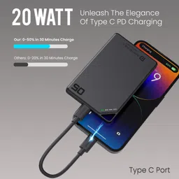 portronics 5000 mAh 20 W Wired & Wireless Compact Pocket Size Power Bank image 2