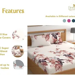 risingstar Microfiber King Fitted (Elastic) 250 TC Printed Bedsheet image 2