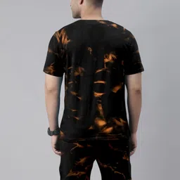 qosha Men Night Suit Set Black Printed image 2