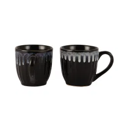 cdi Black Glossy Texture 180ml Ceramic (Set of 6) Tea Cups image 3