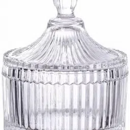 escora Glass Dessert Bowl Glass Bowl with Lid Multipurpose Decorative Serving Candy image 1