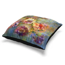 BIANCA Blue & Green Set of 3 Floral Square Cushion Covers image 2