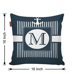 AEROHAVEN Navy Blue & White 5 Pieces Geometric Square Cushion Covers image 5