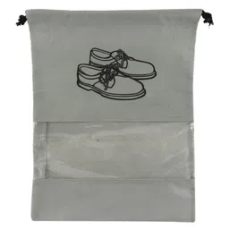 Kuber Industries Unisex Grey & Black Printed Non-Woven 18 Pieces Travel Shoe Organisers image 4