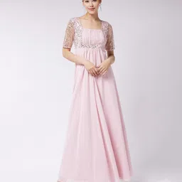 miss chase Women A-line Pink Maxi/Full Length Dress-picture-14