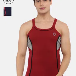 Dollar Bigboss Men Solid Pack of 2 Cotton Racerback Styled Gym Vest MBB-11-PO2-CO3-picture-34