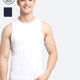 Friskers  Men Pack Of 2 Solid Pure Cotton Apple Cut Innerwear Vests-image-8